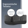 MediaRange ergonomická multimediální klávesnice s 124 tlačítky, rolovacím kolečkem a USB kabelem 2