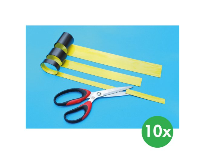 Magnetické pruhy 30 x 600 mm, žluté 10 ks