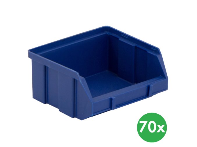 Plastové boxy BASIC, 100 x 95 x 50 mm, 70 ks, modré