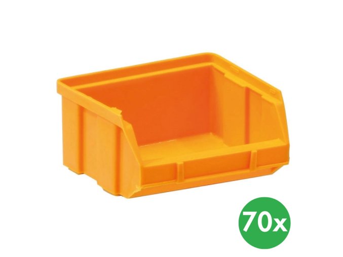 Plastové boxy BASIC, 100 x 95 x 50 mm, 70 ks, žlutooranžová