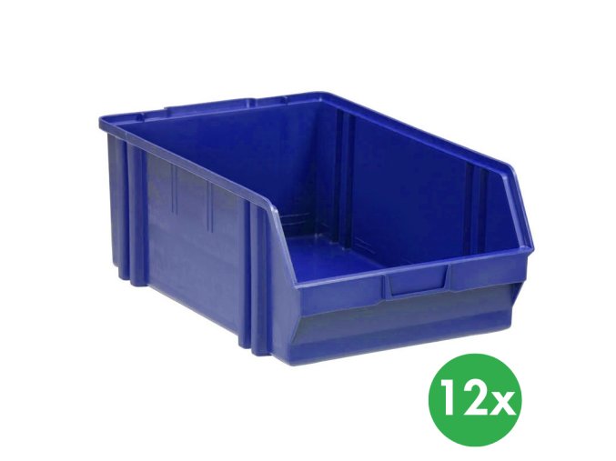 Plastové boxy BASIC, 305 x 480 x 177 mm, 12 ks, modré