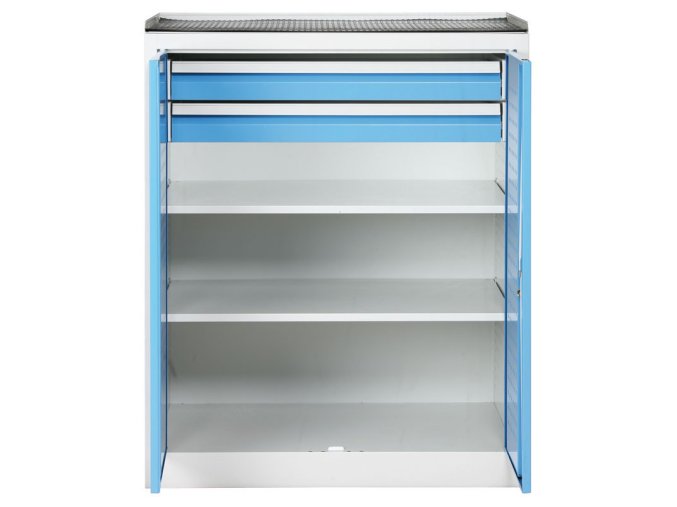 dilenska skrin nizka na naradi kovos 2 police 2 zasuvky 950 x 600 x 1180 mm 2280