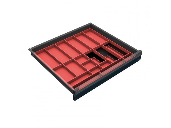 Organizér nářadí do zásuvky skříní KOVOS se šířkou 720 mm, 19 přihrádek, 60 - 120 mm