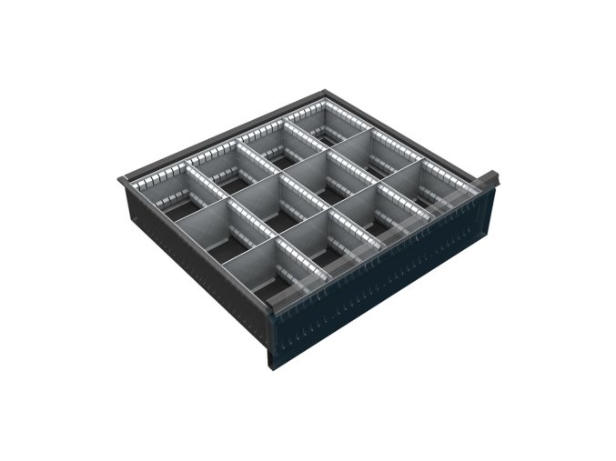 Organizér nářadí do zásuvky skříní KOVOS se šířkou 720 mm, 12 přihrádek, 150 - 240 mm