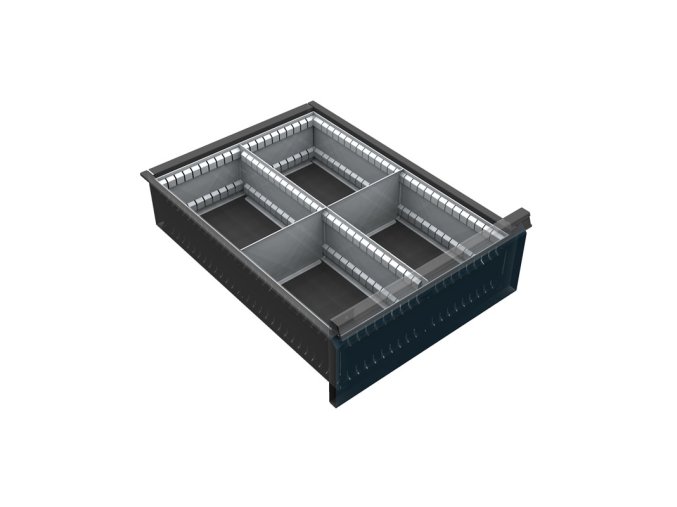 Organizér nářadí do zásuvky skříní KOVOS se šířkou 500 mm, 4 přihrádky, 150 - 240 mm