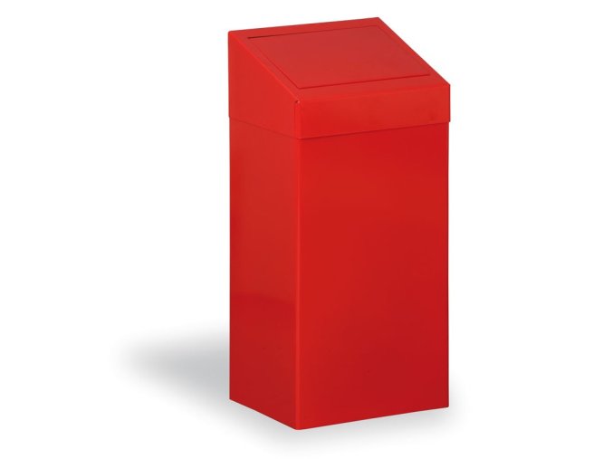 Kovový odpadkový koš na tříděný odpad, 45 l, červený