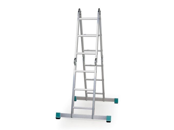 Hliníkový víceúčelový kloubový žebřík ALVE FORTE, 4x3 příčky, délka 3,48 m