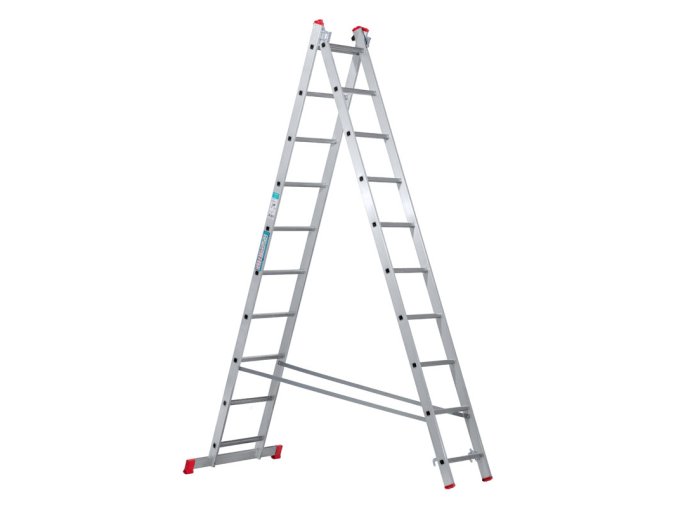 Hliníkový dvoudílný výsuvný žebřík VENBOS HOBBY, 2x10 příček, 4,5 m