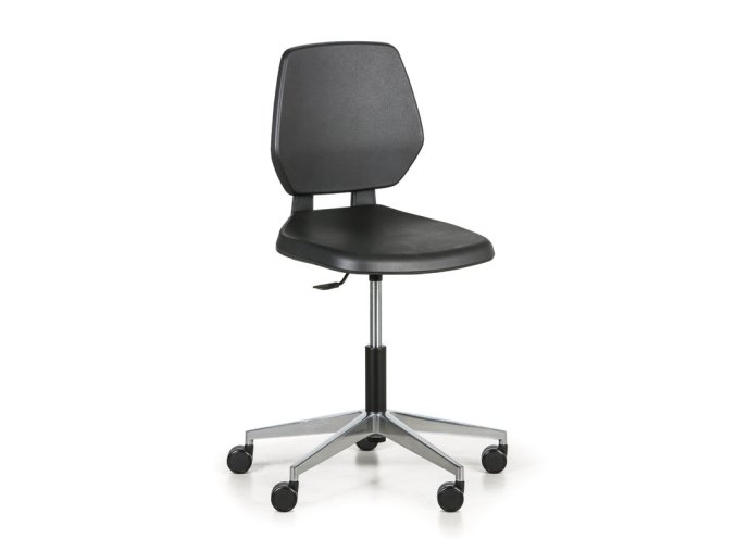 Pracovní židle ALLOY PU, nízká, na kolečkách, černá