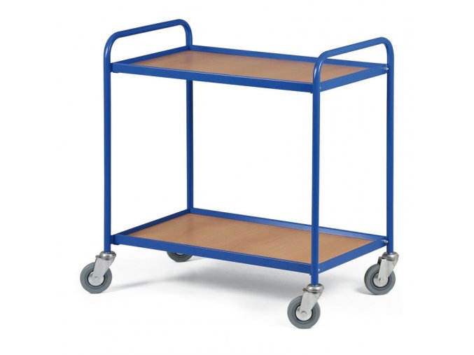 Policový vozík se 2 policemi 750x420 mm, modrý