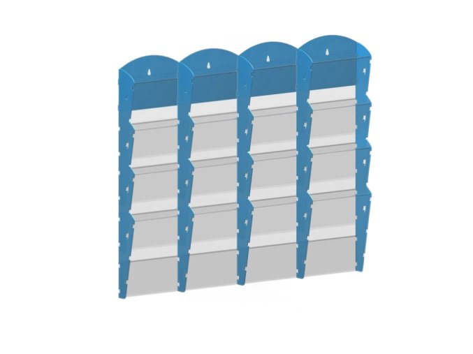 nastenny plastovy zasobnik na prospekty 4 x 4 a4 modry 116597