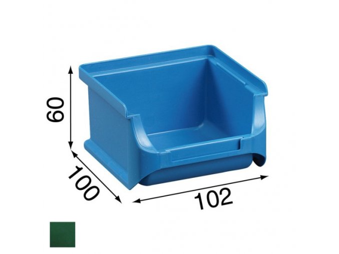 Plastové boxy PLUS 1, 102 x 100 x 60 mm, zelené, 30 ks