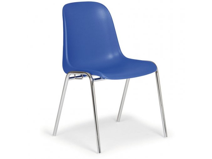 plastova jidelni zidle elena modra chromovane nohy 1570