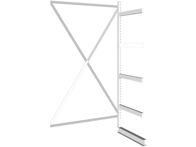 konzolovy regal jednostranny 250 kg 2500 x 1330 x 1030 mm pristavny 51883