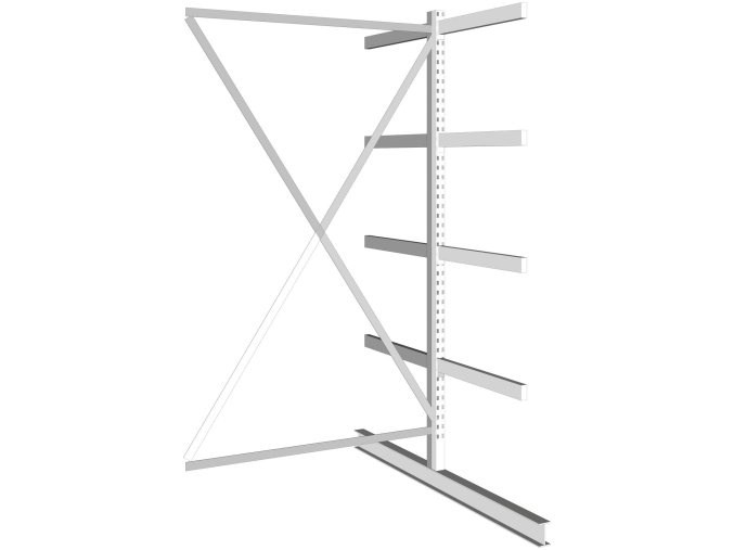 konzolovy regal oboustranny 250 kg 2500 x 1330 x 1840 mm pristavny 51891