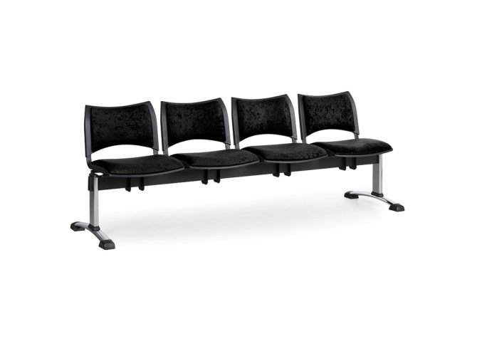 calounena lavice do cekaren smart 4 sedak cerna chromovane nohy 25294