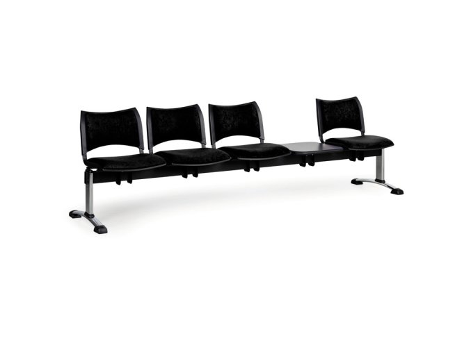 calounena lavice do cekaren smart 4 sedak se stolkem cerna chromovane nohy 25297