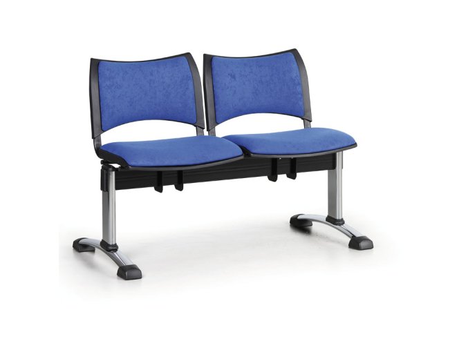 calounena lavice do cekaren smart 2 sedak modra chromovane nohy 25301