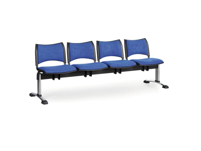 calounena lavice do cekaren smart 4 sedak modra chromovane nohy 25319