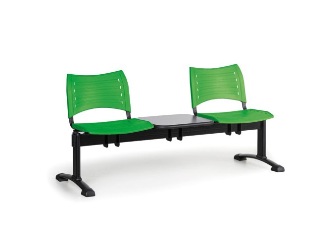 plastova lavice do cekaren visio 2 sedak se stolkem zelena cerne nohy 24359