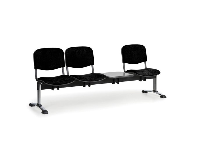 calounena lavice do cekaren viva 3 sedak se stolkem cerna chromovane nohy 25373