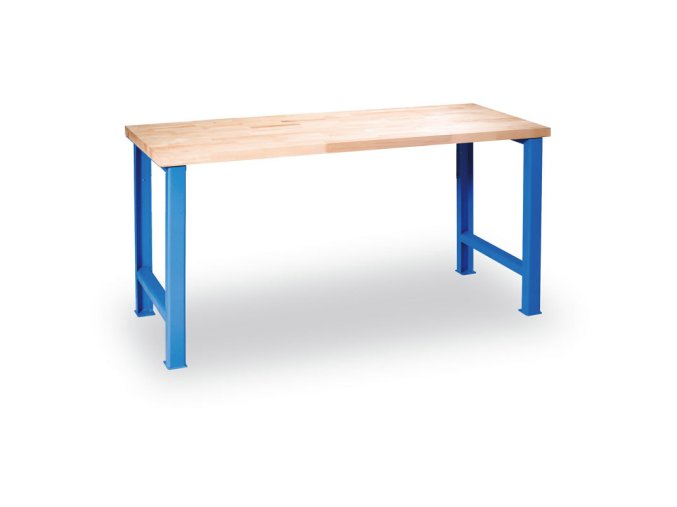 Dílenský pracovní stůl GD, buková spárovka, 1200 x 800 x 840 mm, modrá