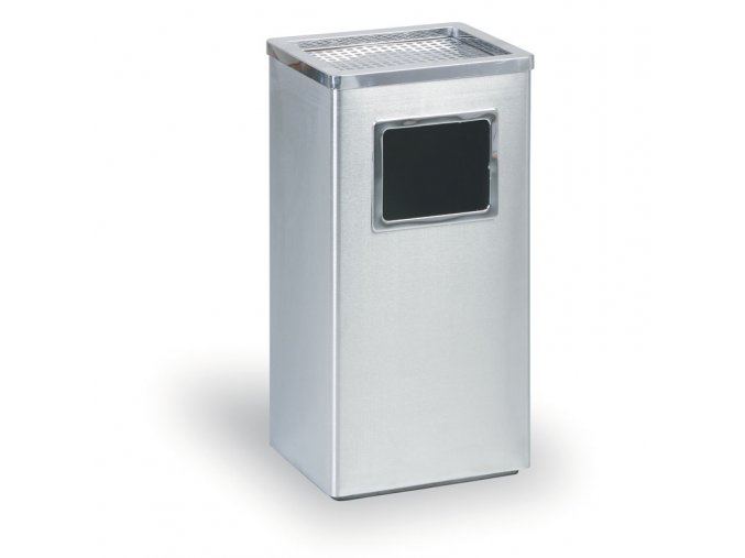 odpadkovy kos s popelnikem 600 x 300 x 240 mm nerez matny 1025