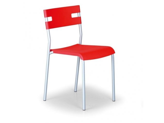 Plastová jídelní židle LINDY, červená