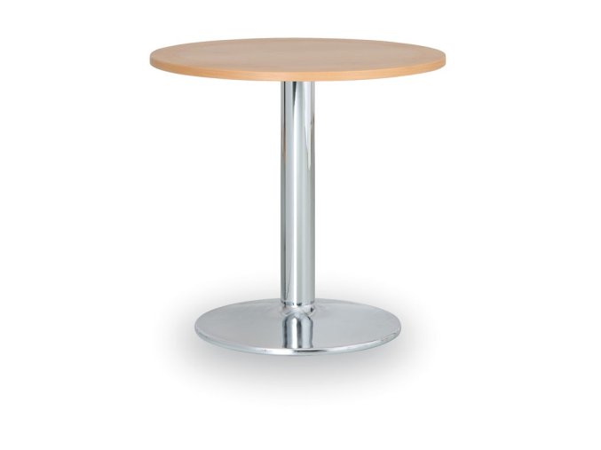 Konferenční stolek ZEUS II, průměr 60 cm, chromovaná podnož, buk