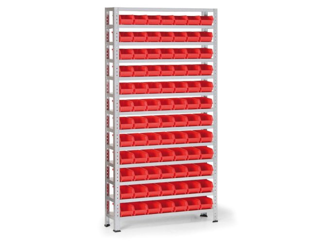 Regál s plastovými boxy BASIC - 84x box A