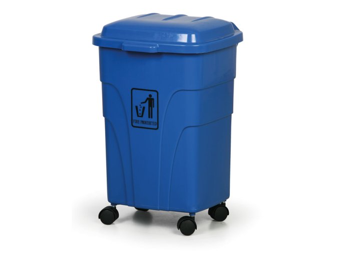 plastovy odpadkovy kos na trideni odpadu na koleckach 70 litru modry 4182