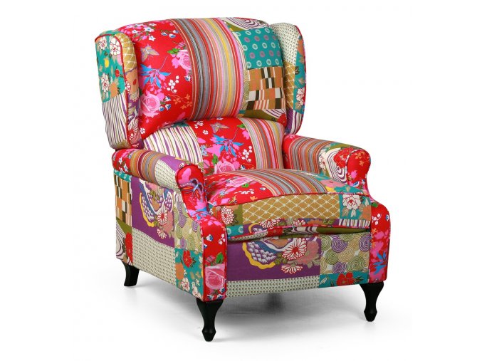 patchwork kreslo rich 6879