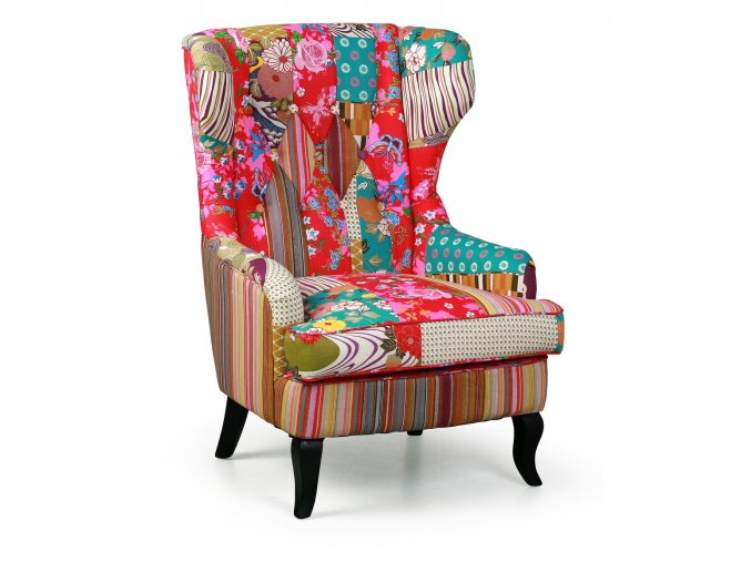 Patchwork křeslo COMFY, ušák