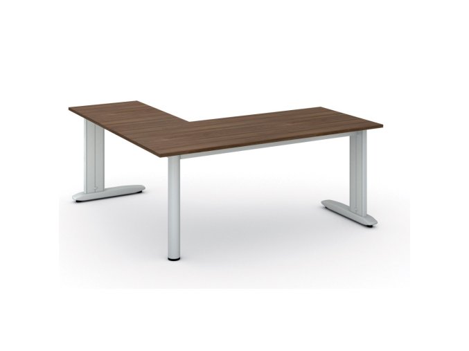 Rohový kancelářský stůl PRIMO FLEXIBLE, 180x180 cm, ořech