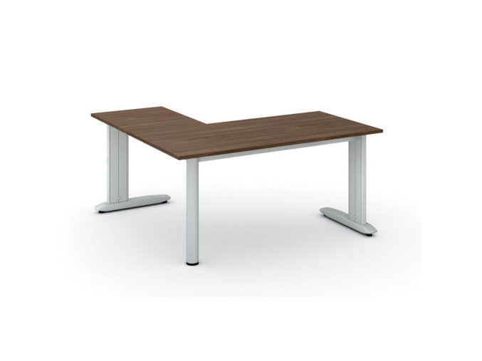 Rohový kancelářský stůl PRIMO FLEXIBLE, 160x160 cm, ořech