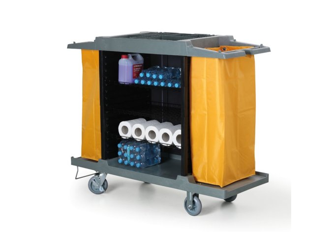 uklidovy servisni vozik s pytly na odpadky 3 police 8739