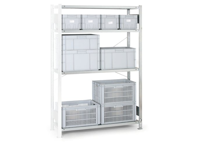 Kovový regál CLIP, 200 kg, 2500 x 1700 x 600 mm, přídavný regál