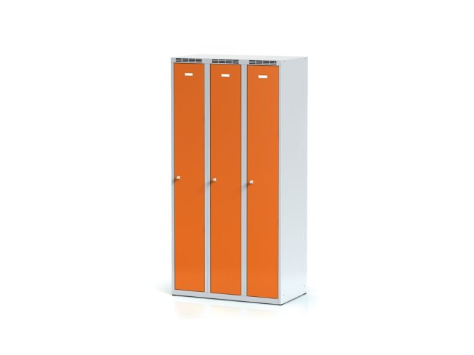 kovova satni skrinka s6 3 oddily 1800 x 900 x 500 mm cylindricky zamek oranzove dvere 10818