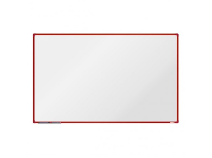 Bílá magnetická popisovací tabule boardOK, 2000 x 1200 mm, červený rám