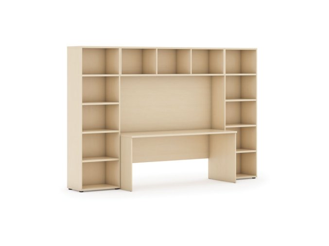 sestavy knihoven integro se stolem nizsi 2950 x 700 400 x 1920 mm briza 15394