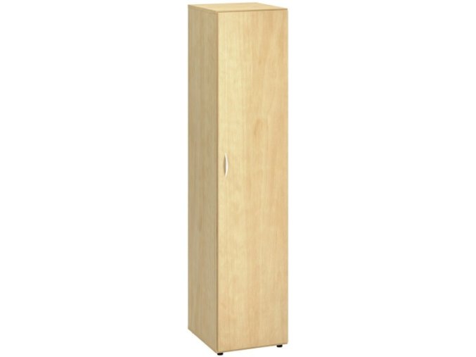 Úzká kancelářská skříňka CLASSIC - dveře pravé, 400 x 470 x 1780 mm, divoká hruška