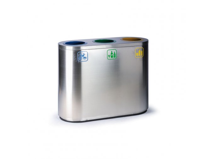 odpadkovy kos na trideni odpadu 3x43 l nerezovy 16849