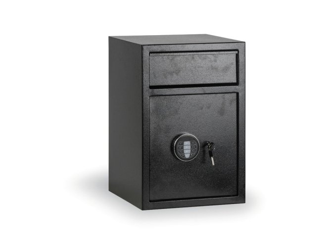 Nábytkový elektronický trezor s vhazovacím otvorem, 520x350x350 mm, 37 L