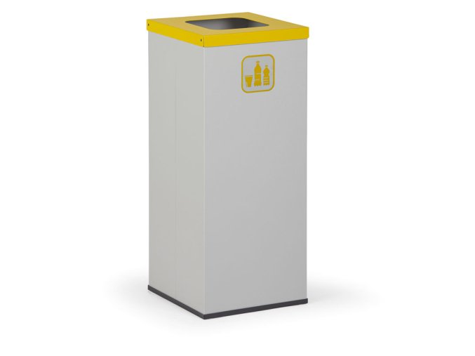 Koš na tříděný odpad 50 l, stojan na odpadkové pytle, šedá/žlutá