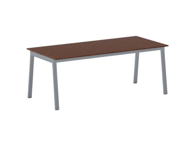 Jednací kancelářský stůl PRIMO BASIC, 200x90 cm, šedostříbrná podnož, třešeň