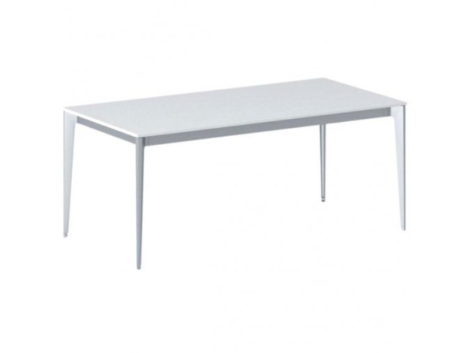 Kancelářský stůl PRIMO ACTION, šedostříbrná podnož, 1800 x 900 mm, bílá
