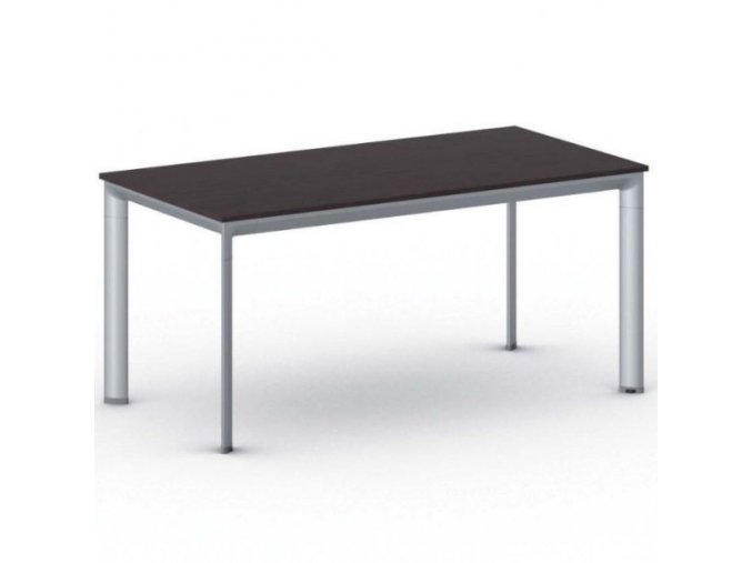 Kancelářský stůl PRIMO INVITATION, šedostříbrná podnož 1600 x 800 mm, wenge
