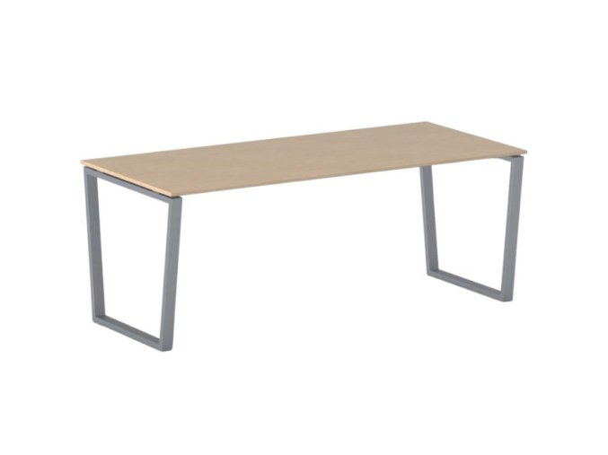 Kancelářský stůl PRIMO IMPRESS, 200x90 cm, šedostříbrná podnož, buk