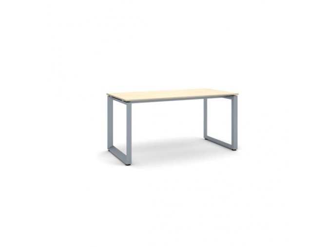 Kancelářský stůl PRIMO INSPIRE, šedostříbrná podnož, 1600 x 800 mm, bříza