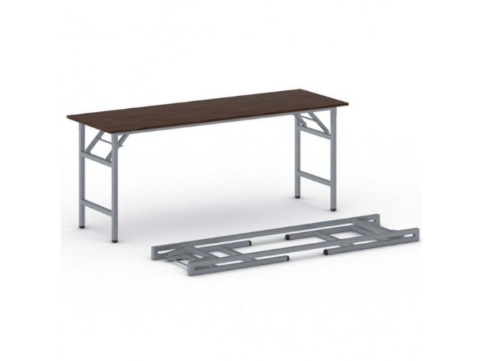 Konferenční stůl FAST READY se stříbrnošedou podnoží 1700 x 500 x 750 mm, ořech